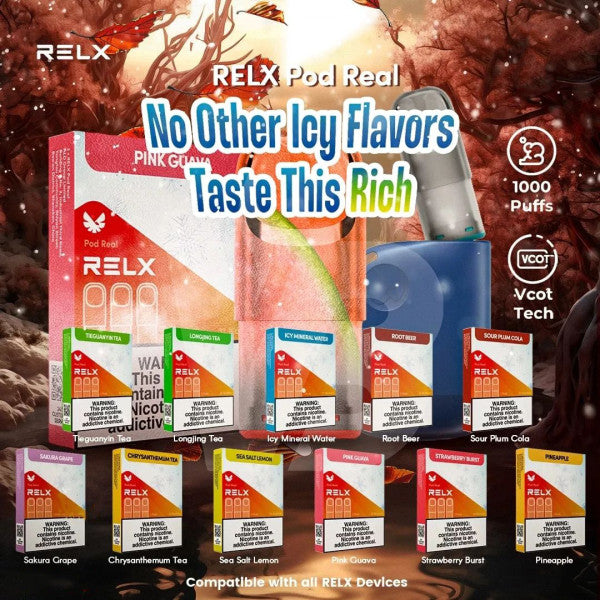 3 boxes of new genuine RELX Pod Real fifth generation foreign trade bomb three-pack package - a total of 9 pieces - 3 flavors to choose from