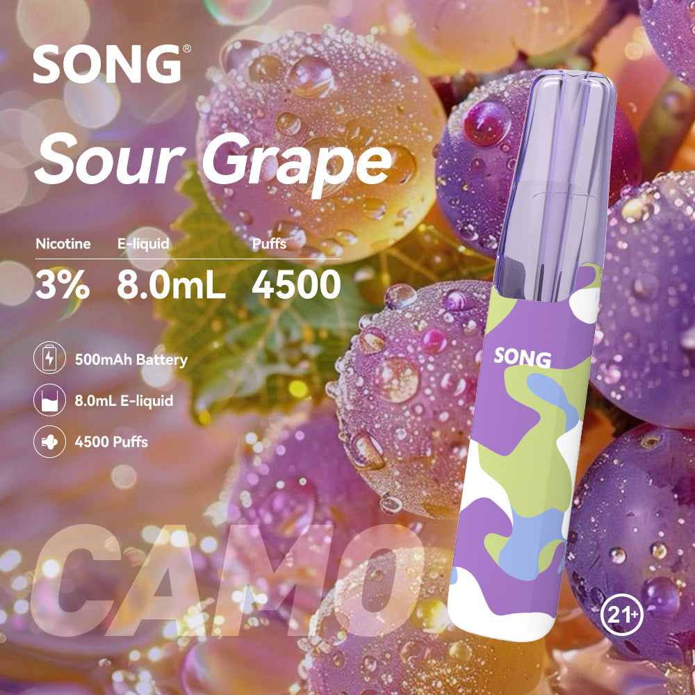 正品崧鸭嘴兽 Song Camo Series A36迷彩杆身一次性电子烟4500口-多口味可选