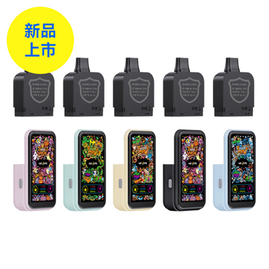 正品韩版巴布梦炫彩三代BUBBLE MON GRAFFITI-C 泡泡兽满天星炫彩涂鸦壁纸LED灯效30000口可拆卸式电子烟套装/烟弹-多口味可选