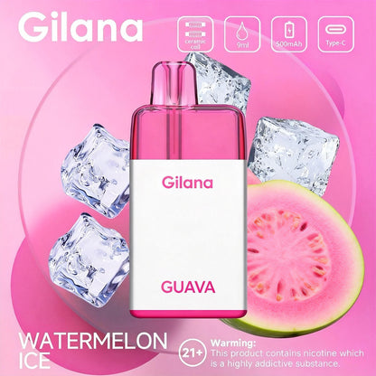 正品吉拉娜冰立方 Gilana Ice Cube 7000口劲爽冰感系列三色指示灯电量显示可视化油仓一次性电子烟-多口味可选