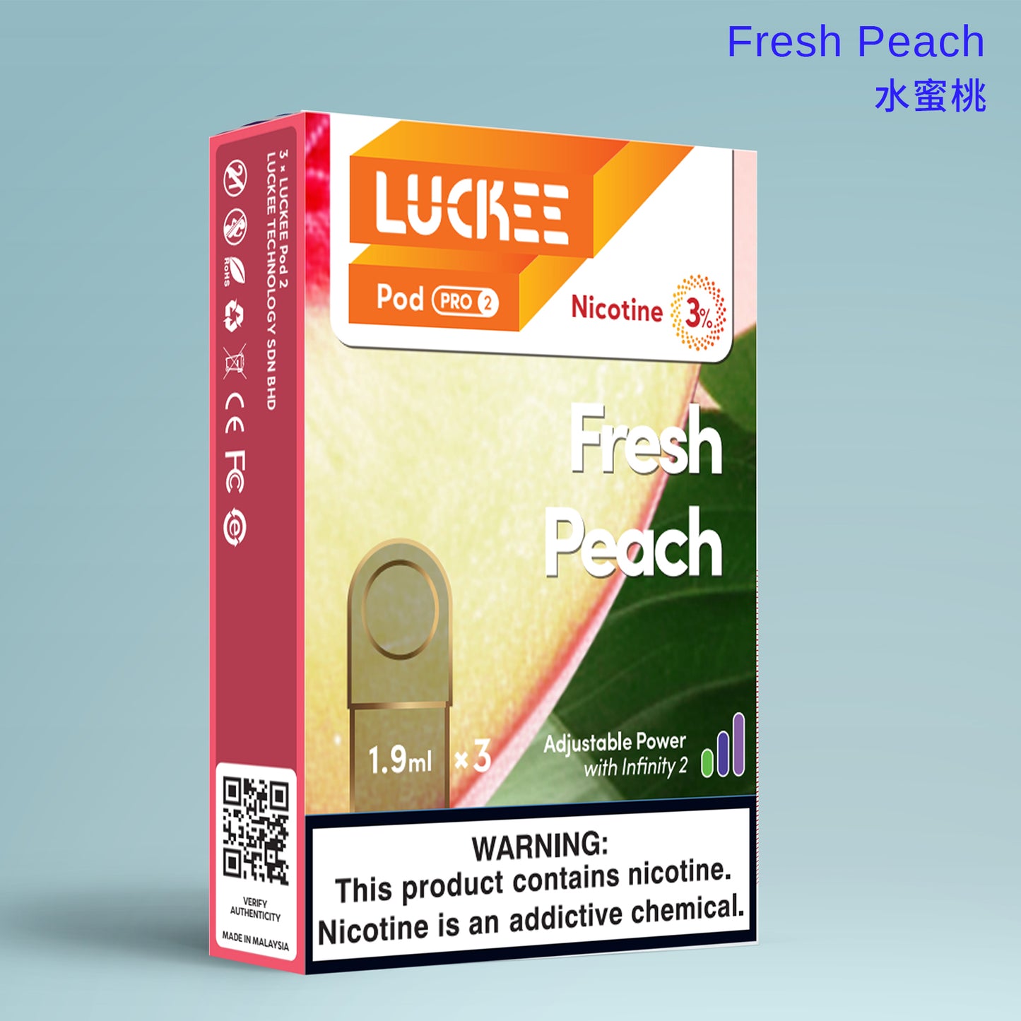 乐刻(Luckee) 水蜜桃Fresh Peach 第六代雾化弹 pod pro2 三颗装