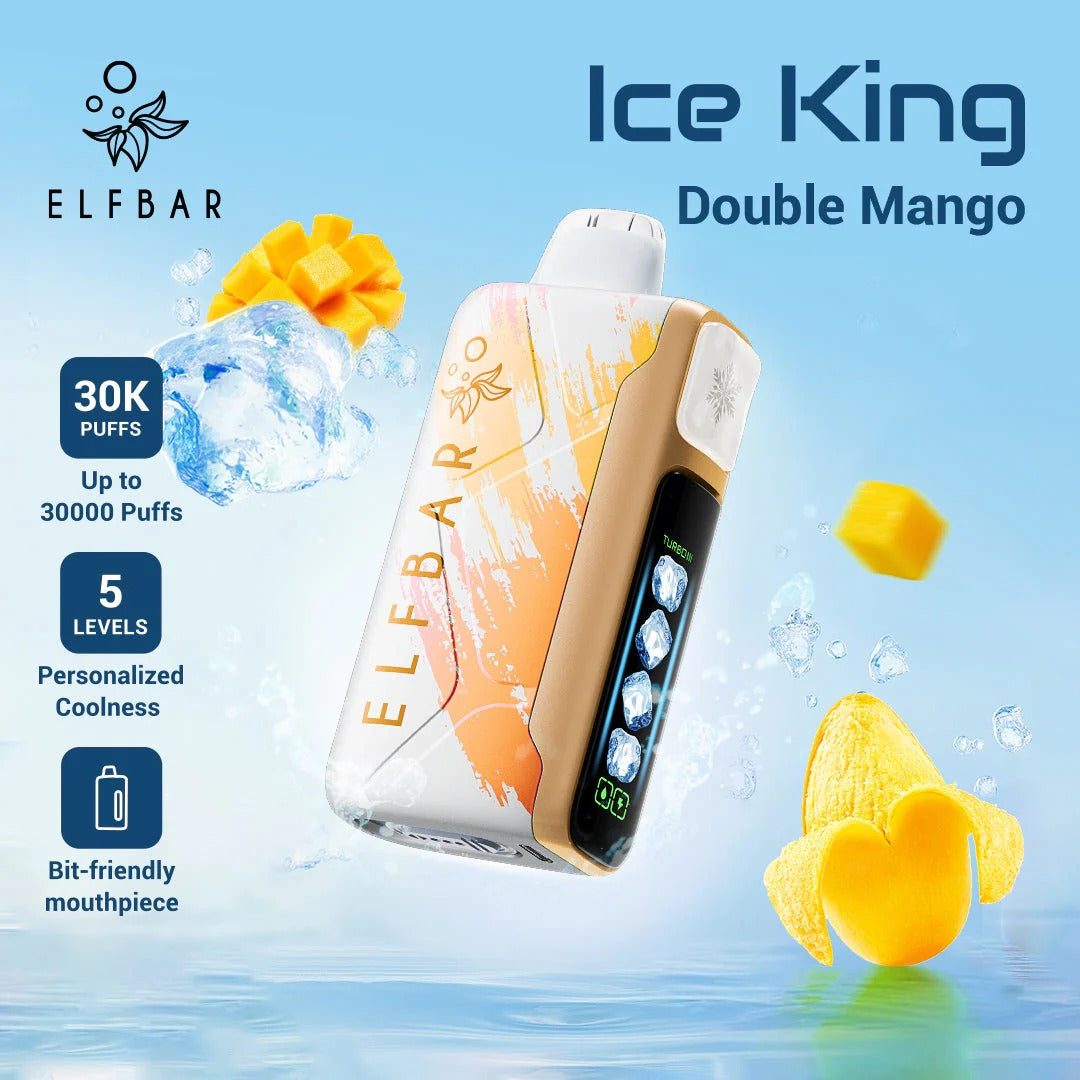 正品ELFBAR ICE KING 30000口-爱奇迹五档冰度调节冰王一次性电子烟-多口味可选 双芒果