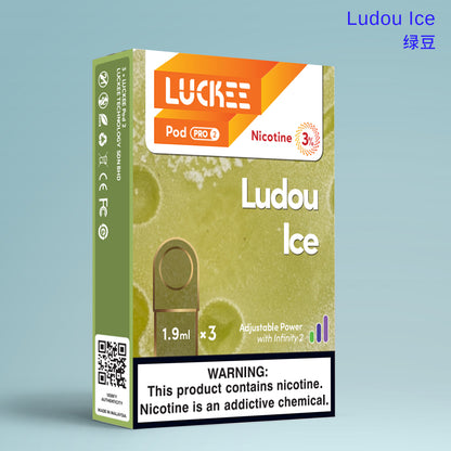 乐刻(luckee) 冰镇绿豆LudouIce 第六代雾化弹 pod pro2 三颗装