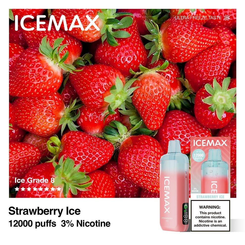 正品冰暴Icemax Ultra Freeze Taste 12000口超冰爽液晶显示屏一次性电子烟-多口味可选 – 悦淘蒸汽