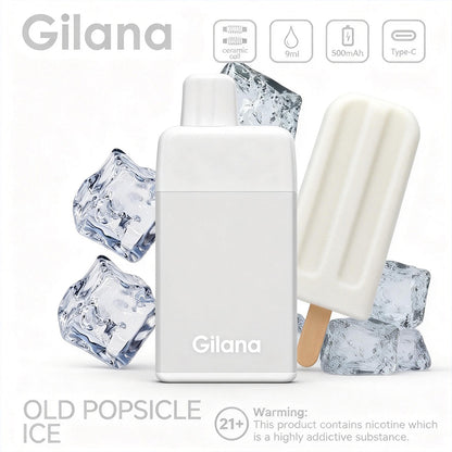 正品吉拉娜冰立方 Gilana Ice Cube 7000口劲爽冰感系列三色指示灯电量显示可视化油仓一次性电子烟-多口味可选