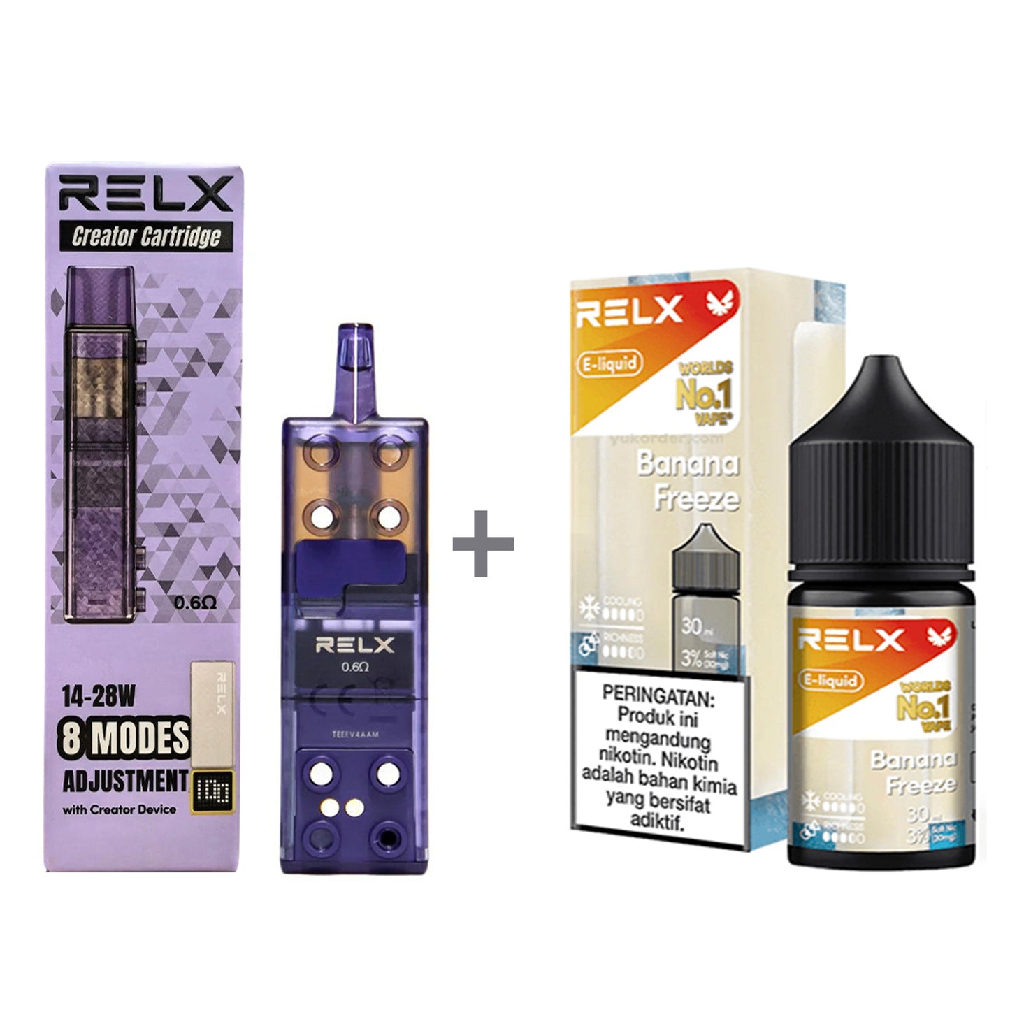 正品悦刻三代积木空弹烟油套餐(5ml容积RELX空弹+30ml正品RELX E-liquid)