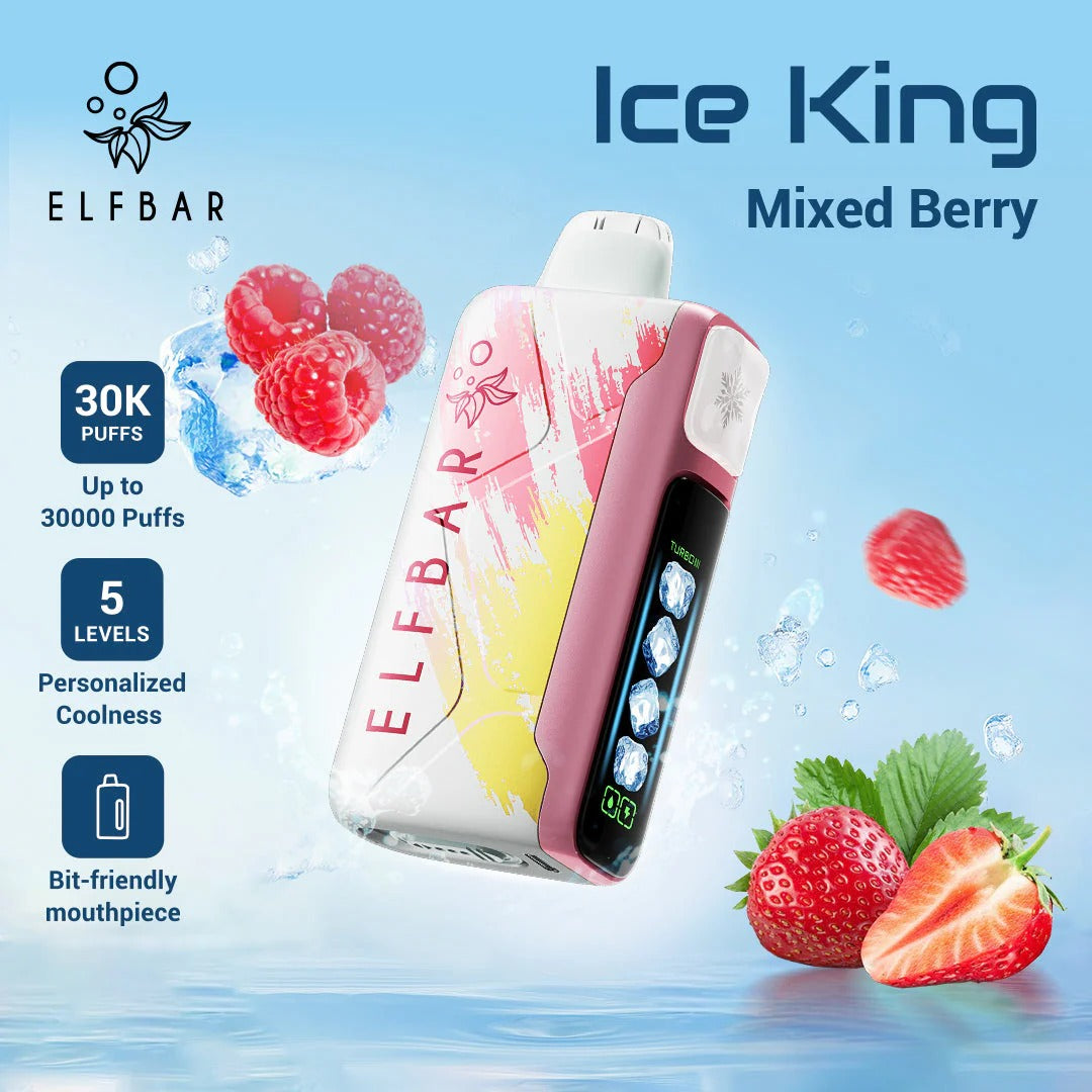 正品ELFBAR ICE KING 30000口-爱奇迹五档冰度调节冰王一次性电子烟-多口味可选 混合莓果