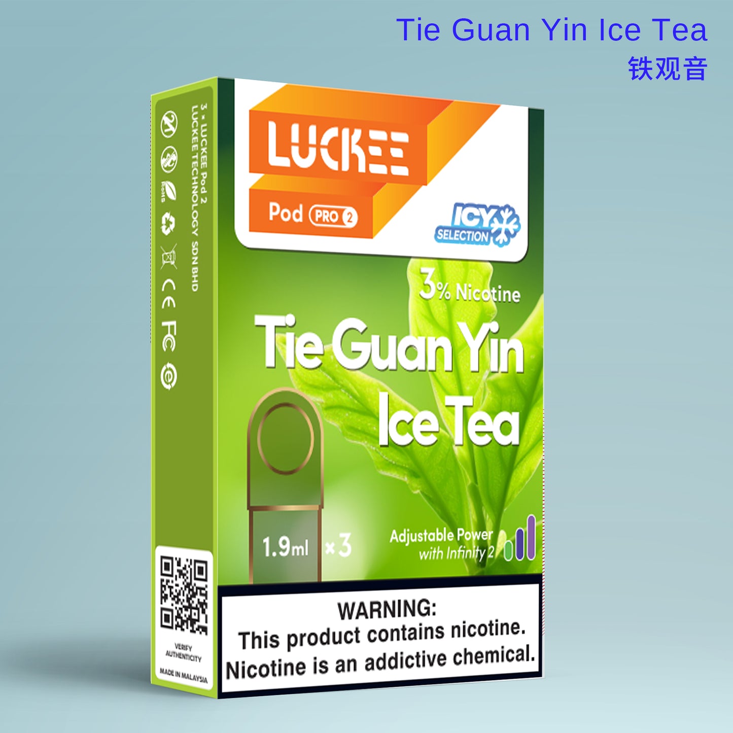 乐刻(Luckee) 铁观音TieGuanYin Ice Tea 第六代雾化弹 pod pro2 三颗装