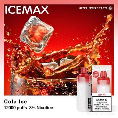 正品冰暴Icemax Ultra Freeze Taste 12000口超冰爽液晶显示屏可视化油仓一次性电子烟-多口味可选