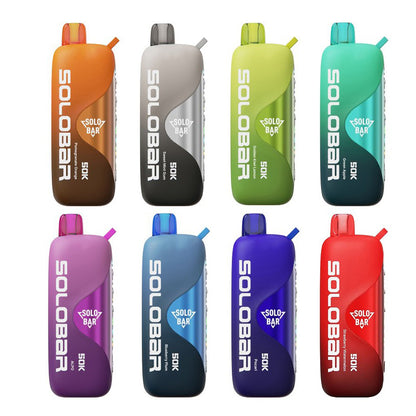 正品SOLOBAR 50000口索罗超大容量50K尼古丁/甜度/冰度可调节双输出模式一次性电子烟-多口味可选