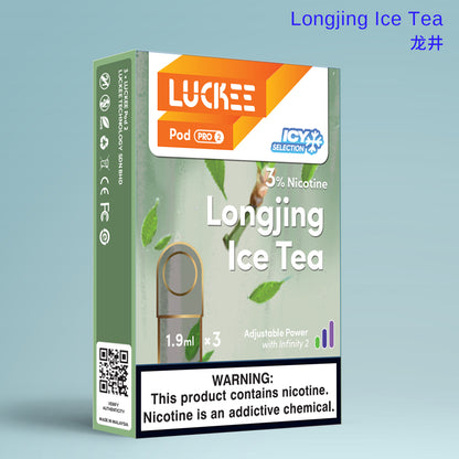 乐刻(Luckee) 龙井Longjing Ice Tea 第六代雾化弹 pod pro2 三颗装