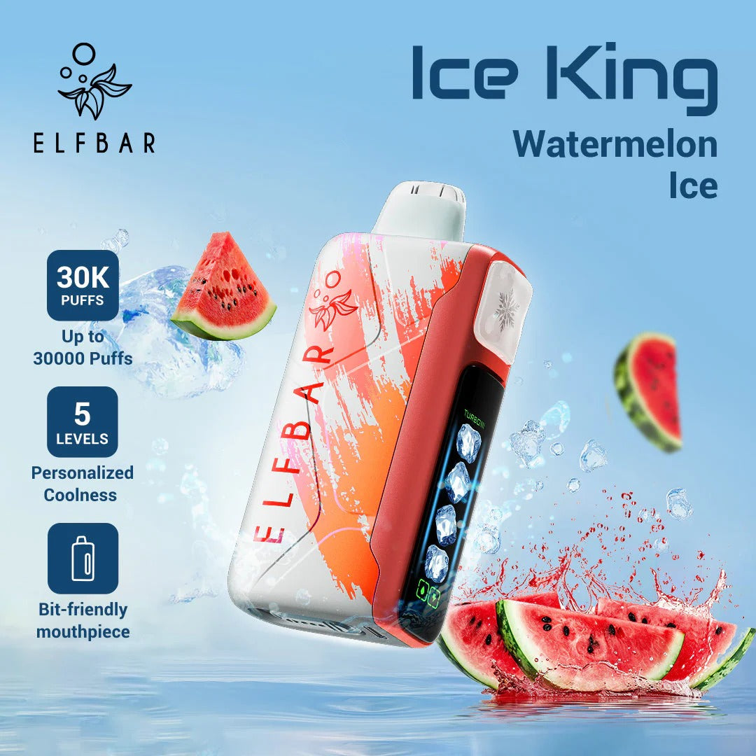 正品ELFBAR ICE KING 30000口-爱奇迹五档冰度调节冰王一次性电子烟-多口味可选 西瓜冰