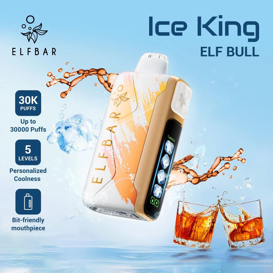 正品ELFBAR ICE KING 30000口-爱奇迹五档冰度调节冰王一次性电子烟-多口味可选 红牛能量饮料