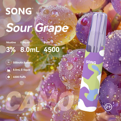 正品崧鸭嘴兽 Song Camo Series A36迷彩杆身一次性电子烟4500口-多口味可选