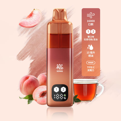 正品崧 SONG A66双头油仓双口味双萃激爽果味16000口一次性电子烟-多口味可选