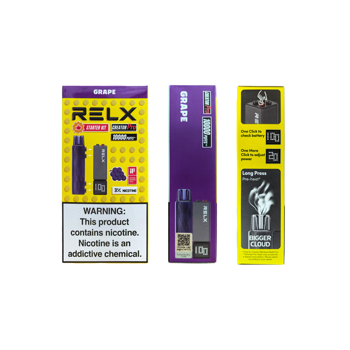 正品悦刻积木三代杆RELX Creator Pro Starter Kit 10000口套装乐高积木10K大烟雾磁吸式换弹电子烟套装-多口味可选