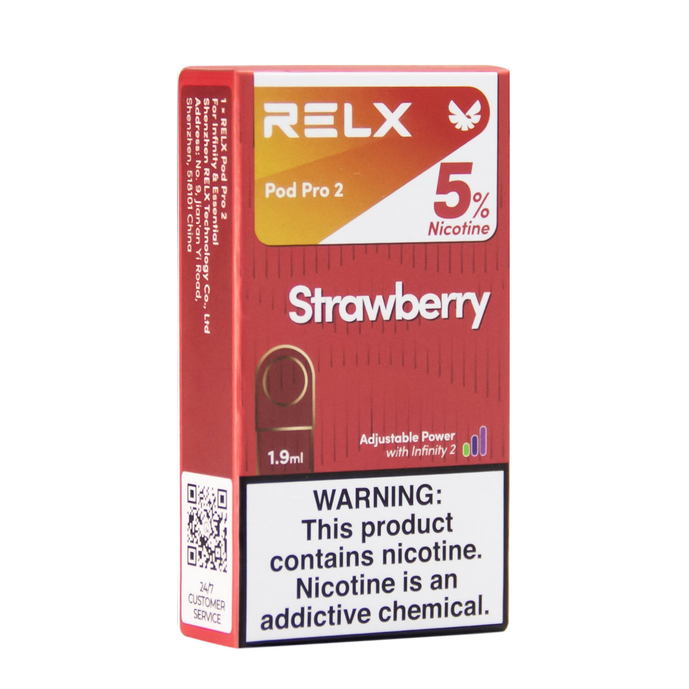 正品悦刻RELX外贸弹5%尼古丁草莓(Strawberry)口味-单颗装三颗起售