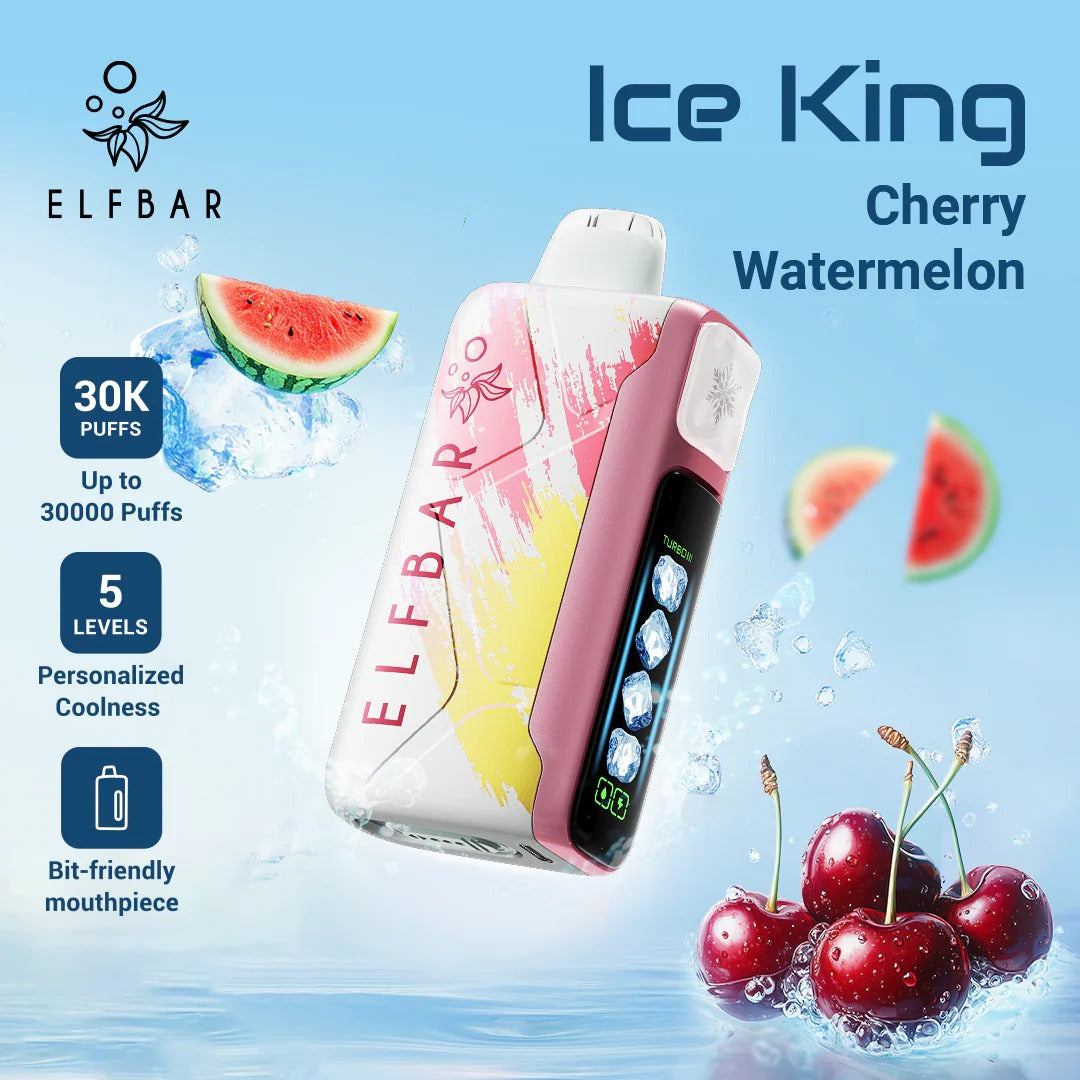 正品ELFBAR ICE KING 30000口-爱奇迹五档冰度调节冰王一次性电子烟-多口味可选 樱桃西瓜