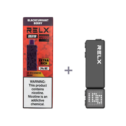 正品悦刻积木乐高RELX Creator 22000口烟弹/套装-多口味可选 (一代/二代杆弹通用） 套装2(配二代正品杆) 黑加仑莓果