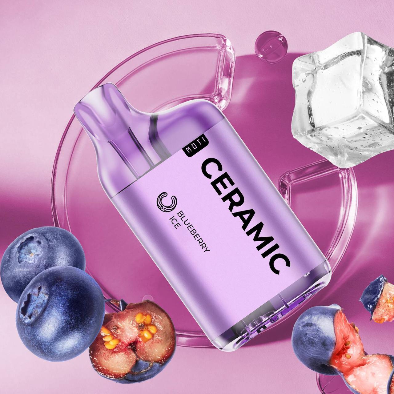 正品魔笛陶瓷芯系列MOTI CERAMIC 10000口可视化油仓一次性电子烟-多口味可选 冰爽蓝莓