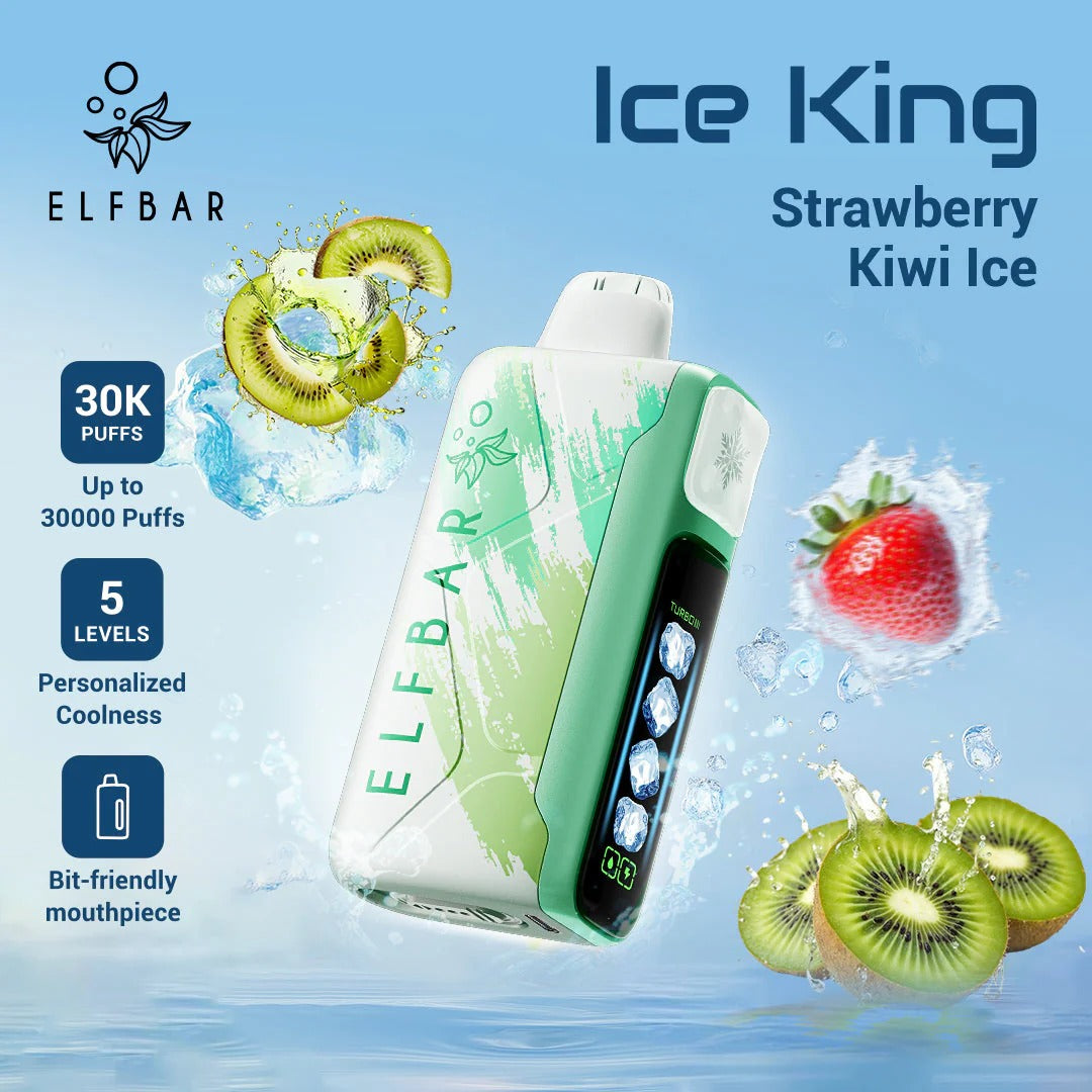 正品ELFBAR ICE KING 30000口-爱奇迹五档冰度调节冰王一次性电子烟-多口味可选 草莓奇异果