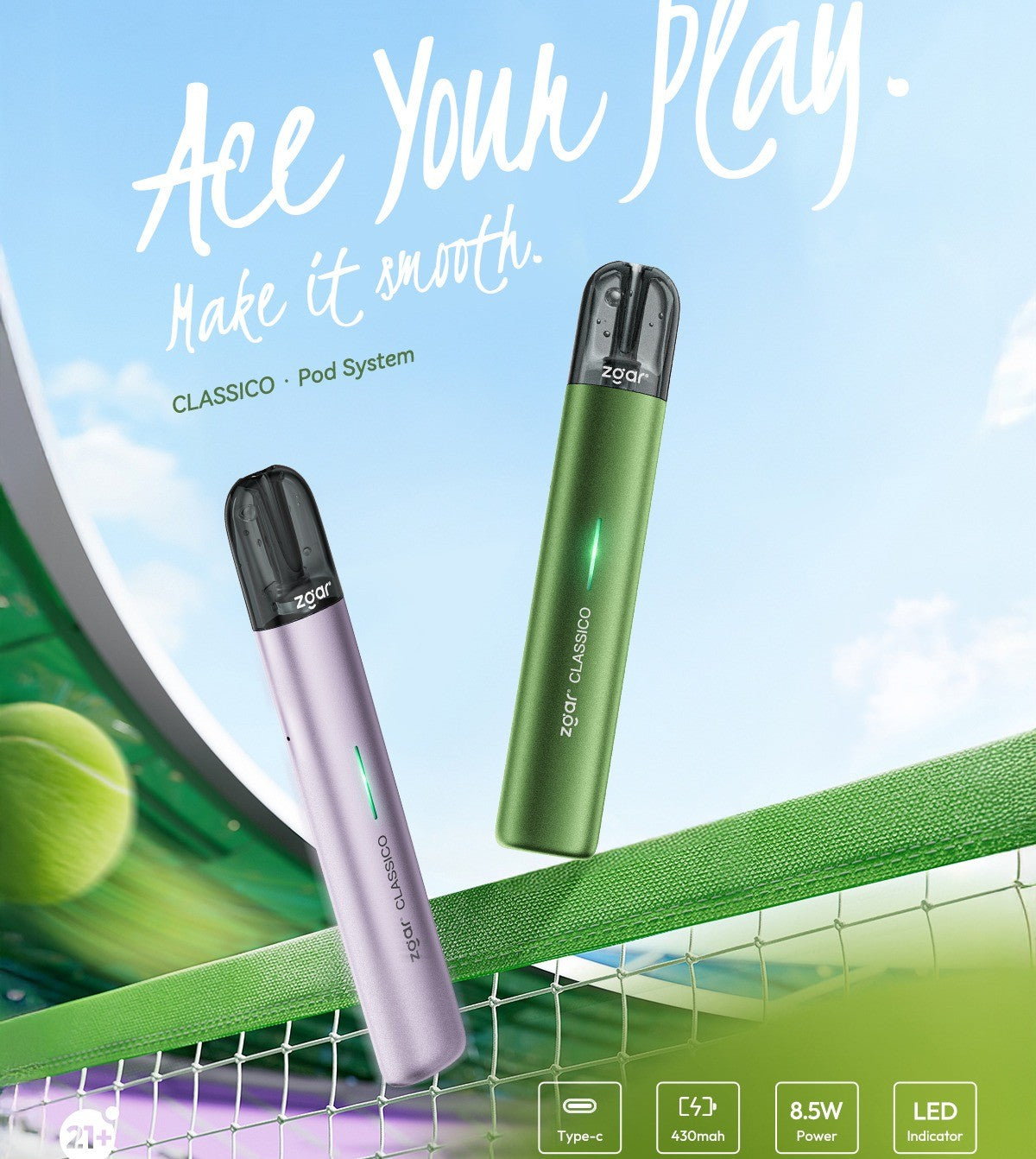 Genuine Ice Bear ZGAR Nex cigarette rod + 12 boxes of genuine Ice Bear 6S cigarette cartridges package - 4 flavors available